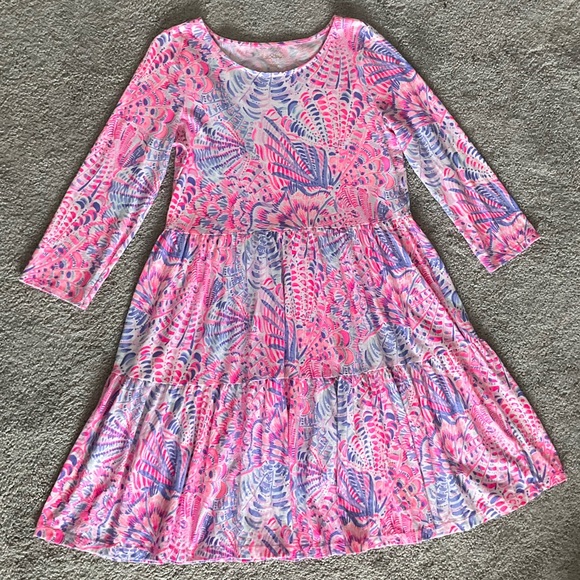 Lilly Pulitzer Geanna Tiered Swing Dress in Raz Berry Sea You Soon - Picture 14 of 15